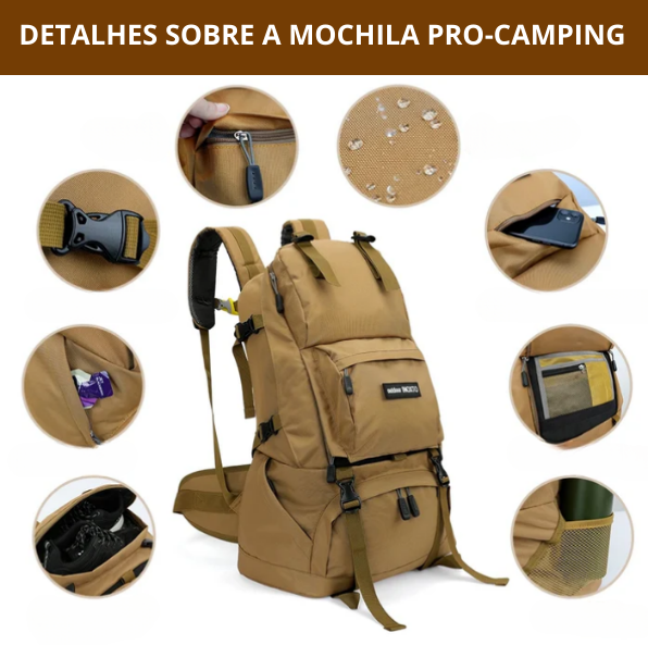 Mochila Masculina de Acampamento - Pro Camping