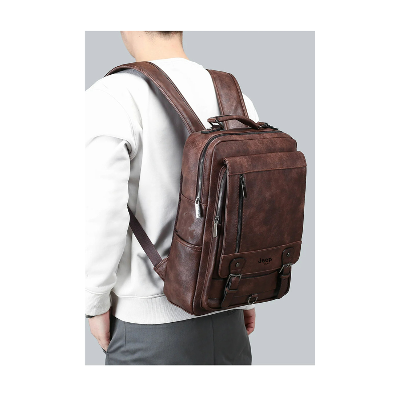 Mochila de Couro Masculina - JEEP Bag