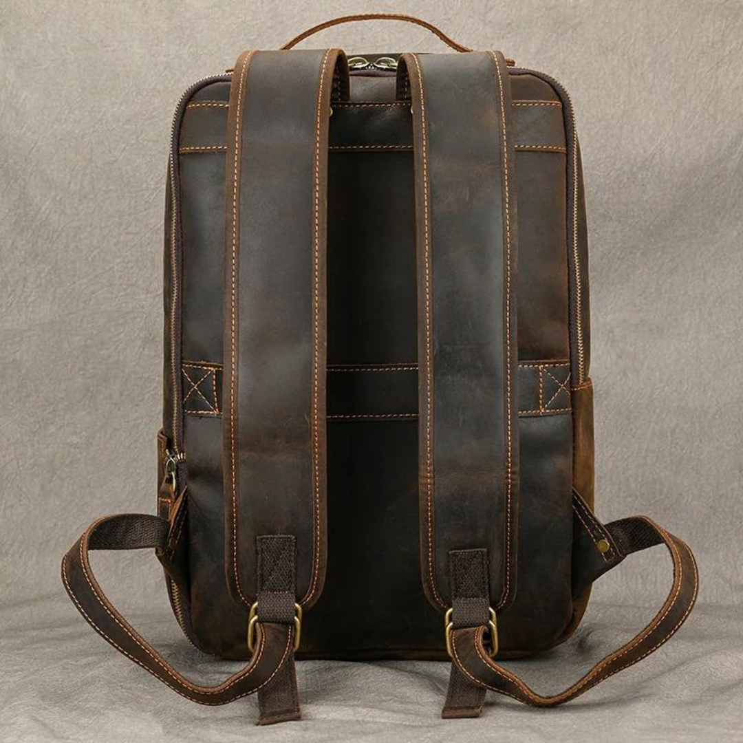 Mochila de Couro Genuíno Notebook 15"