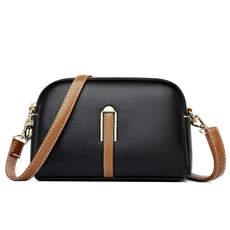 Bolsa Feminina Transversal de Couro Genuíno Jade