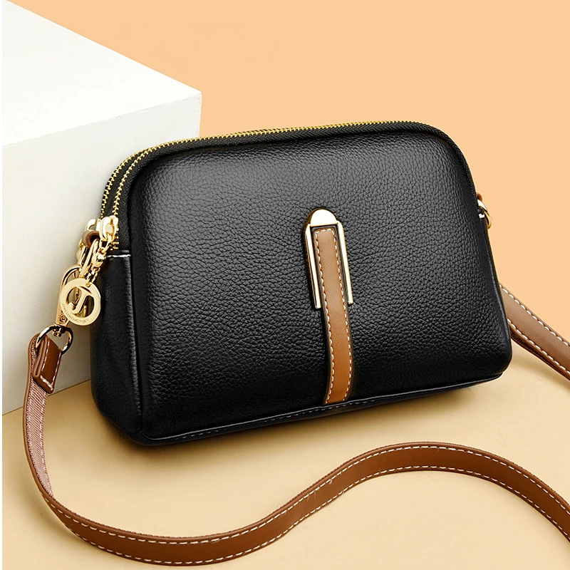 Bolsa Feminina Transversal de Couro Genuíno Jade 3