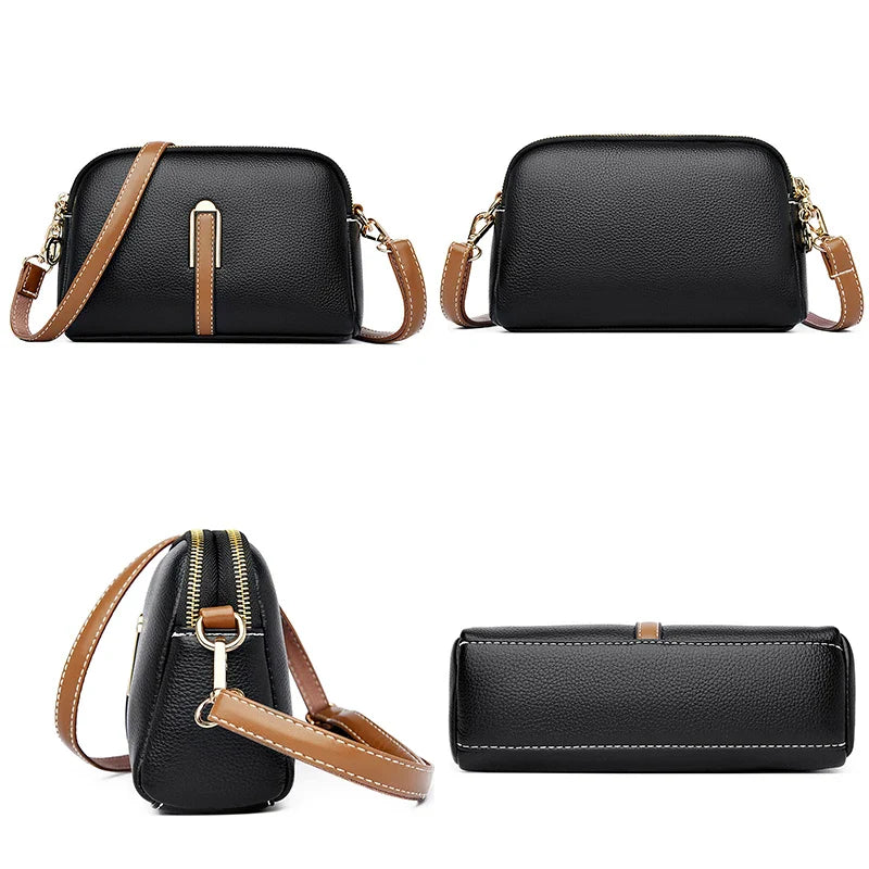 Bolsa Feminina Transversal de Couro Genuíno Jade 4