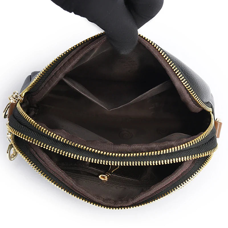Bolsa Feminina Transversal de Couro Genuíno Jade 5