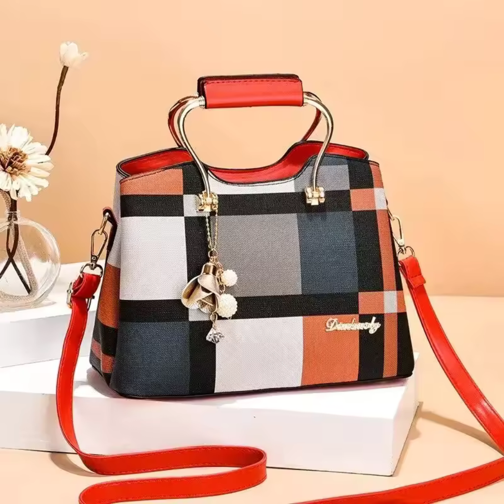 Bolsa Feminina Xadrez de Couro - Mirabelle Haute 3