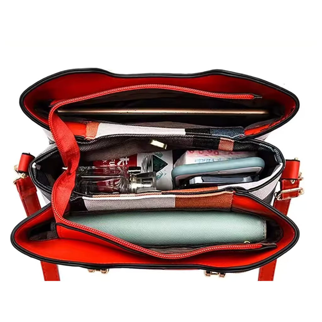 Bolsa Feminina Xadrez de Couro - Mirabelle Haute 5