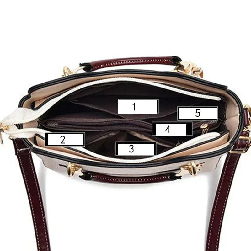 Bolsa Feminina de Couro Genuíno Luxo 5