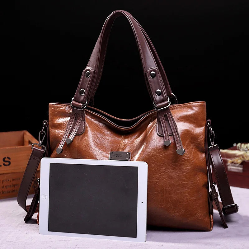 Bolsa Feminina de Couro Genuíno Vintage 4