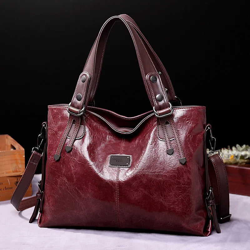Bolsa Feminina de Couro Genuíno Vintage 6