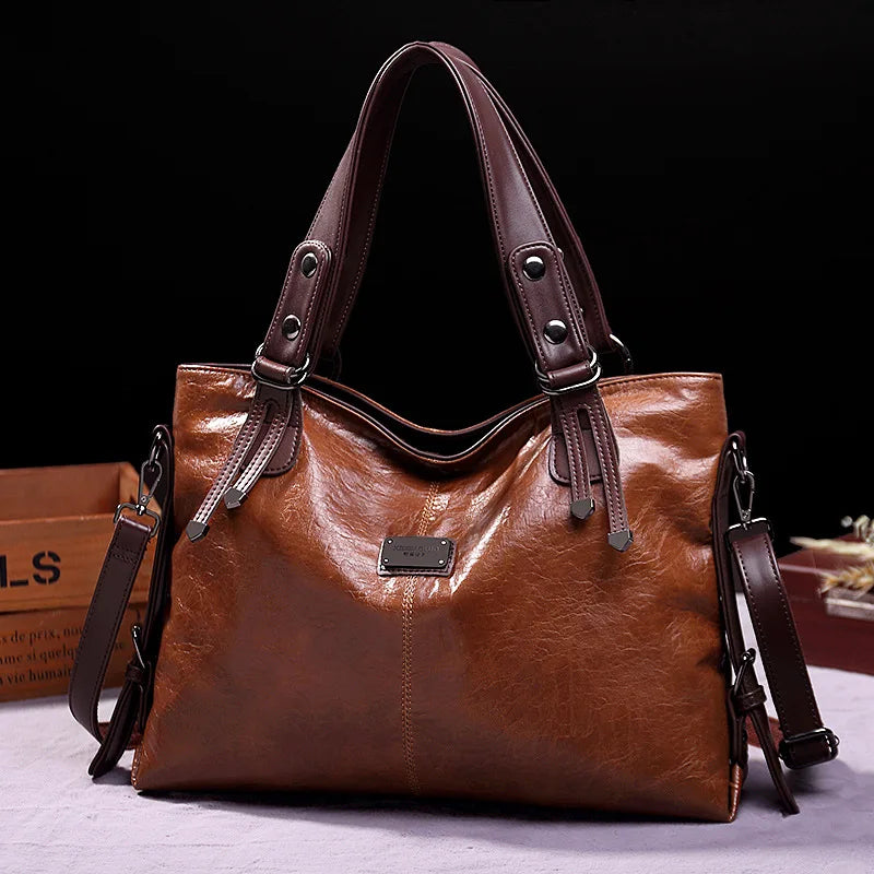 Bolsa Feminina de Couro Genuíno Vintage 7