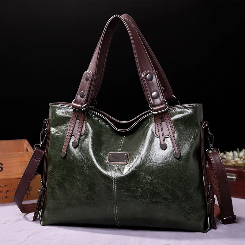Bolsa Feminina de Couro Genuíno Vintage 8