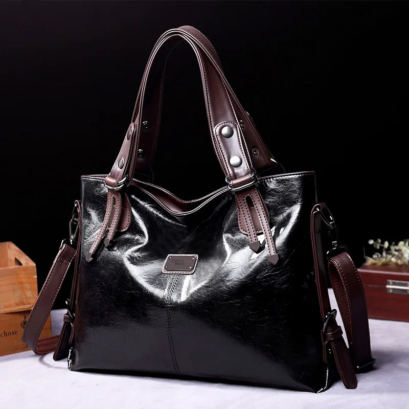 Bolsa Feminina de Couro Genuíno Vintage 9