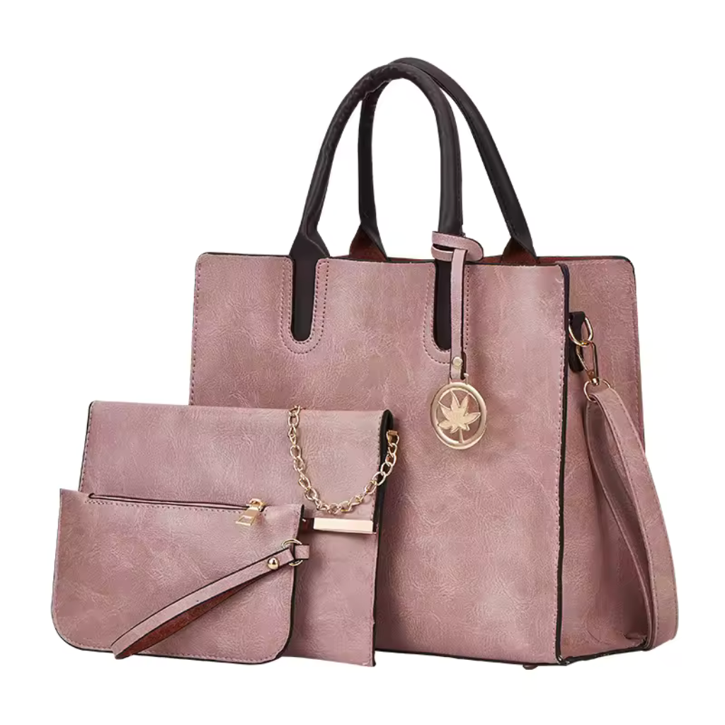 Bolsa Feminina de Couro Harper + 2 Carteiras de Brinde 2