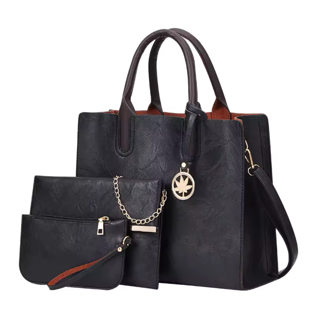 Bolsa Feminina de Couro Harper + 2 Carteiras de Brinde 6