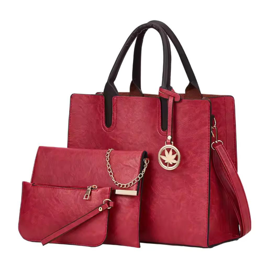 Bolsa Feminina de Couro Harper + 2 Carteiras de Brinde 8