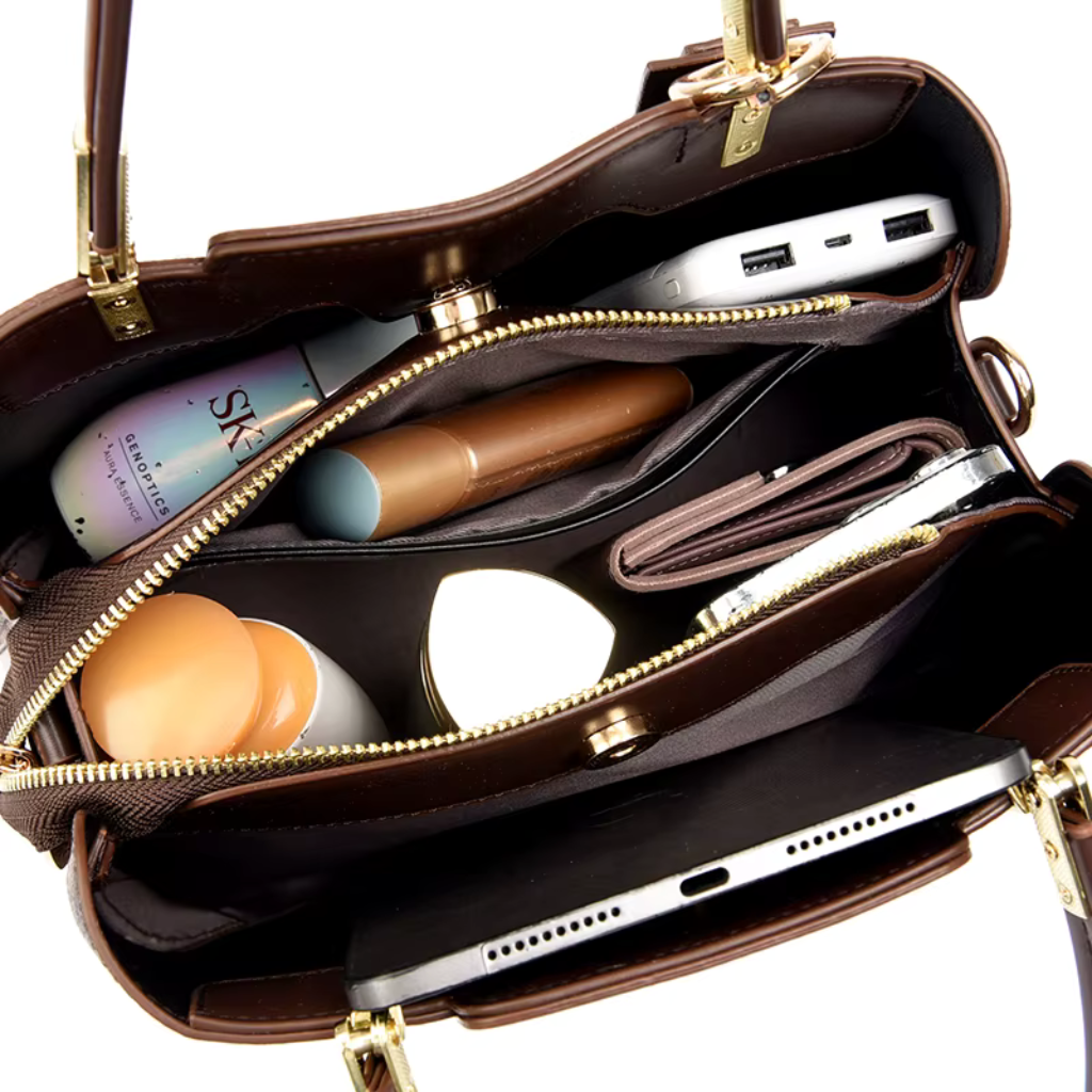 Bolsa Feminina de Couro Luxo Crossbody 6