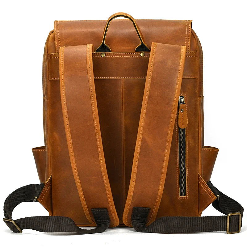 Mochila de Couro Genuíno Notebook 15.6 Bagger