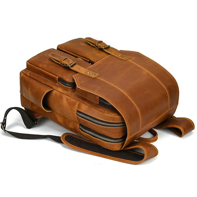 Mochila de Couro Genuíno Notebook 15.6 Bagger