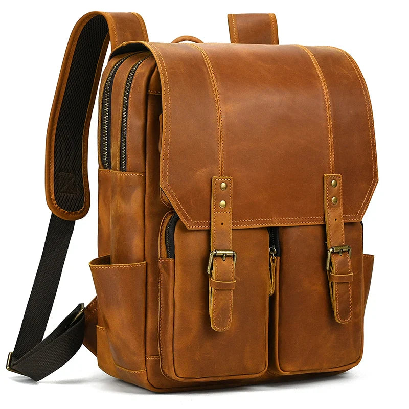 Mochila de Couro Genuíno Notebook 15.6 Bagger