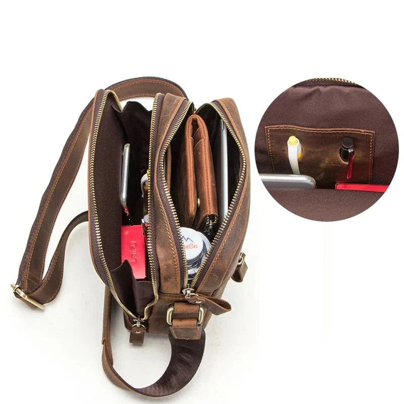 Mochila Masculina de Couro Striker