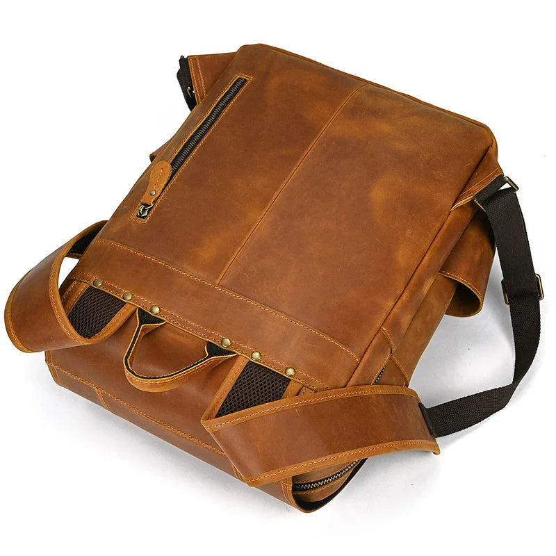 Mochila de Couro Genuíno Notebook 15.6 Bagger