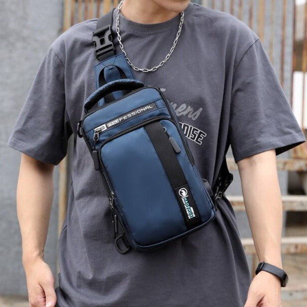 Mochila Transversal Masculina Impermeável