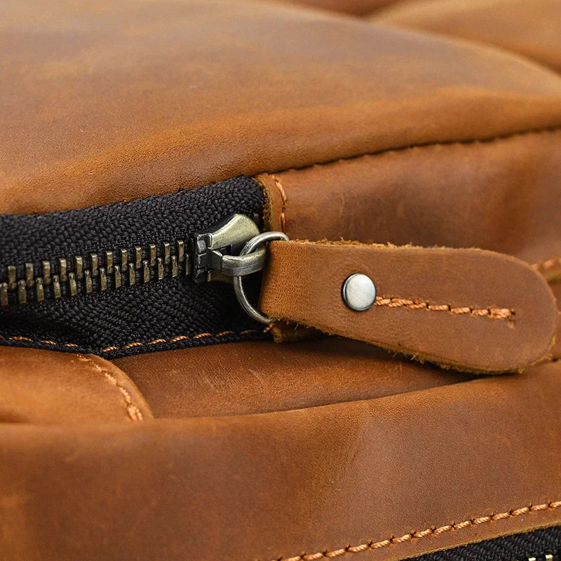 Mochila de Couro Genuíno Notebook 15.6 Bagger