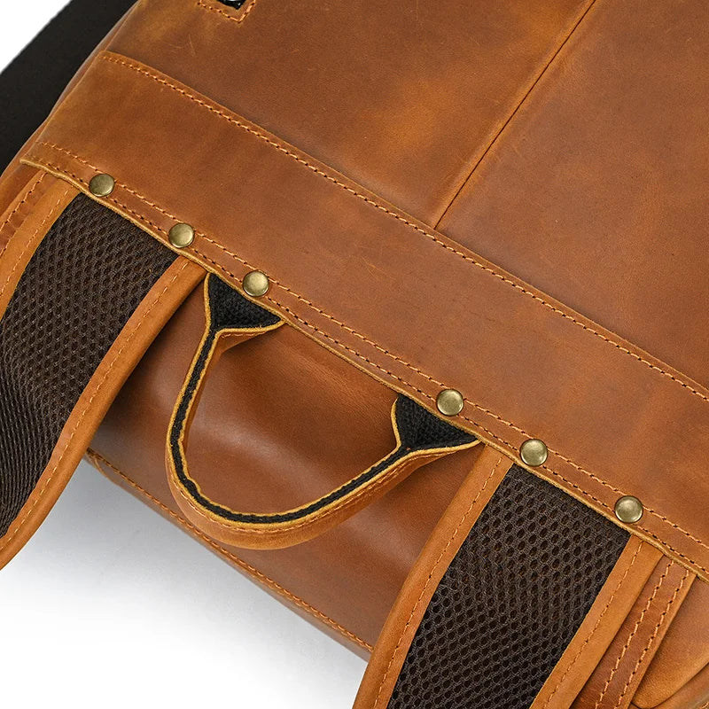 Mochila de Couro Genuíno Notebook 15.6 Bagger