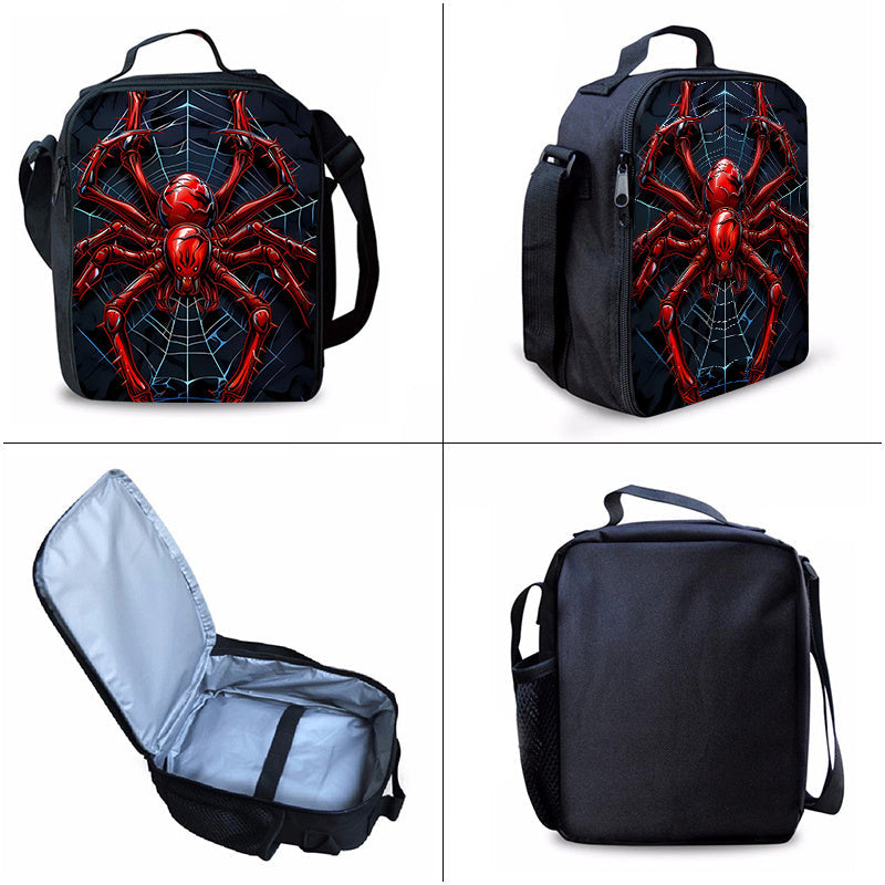 Kit Escolar Design Teia de Aranha - Mochila, Lancheira e Estojo 3