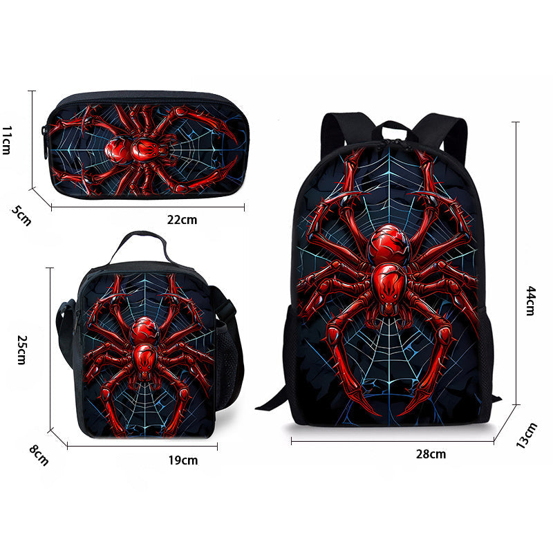 Kit Escolar Design Teia de Aranha - Mochila, Lancheira e Estojo 5