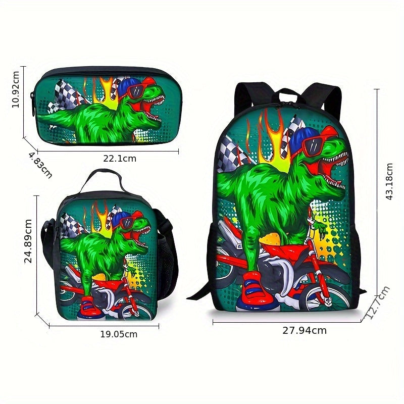 Kit Escolar Estampa Dinossauro - Mochila, Lancheira e Estojo 5