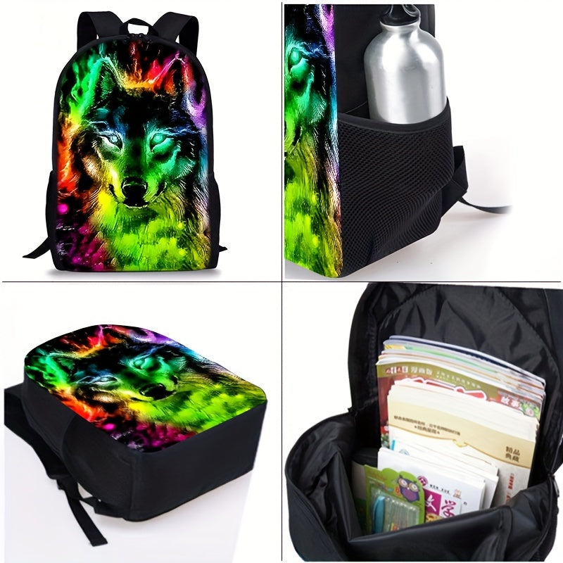 Kit Escolar Estampa de Lobo - Mochila, Lancheira e Estojo 2