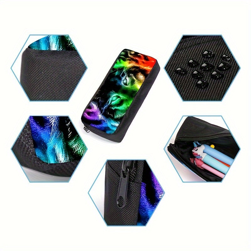 Kit Escolar Estampa de Lobo - Mochila, Lancheira e Estojo 4