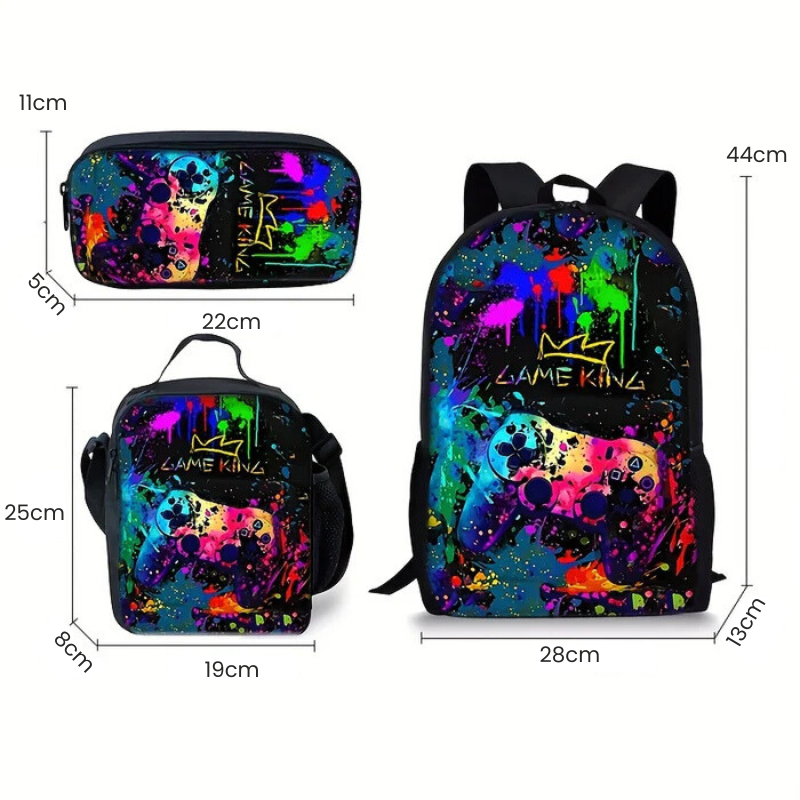 Kit Escolar Game King - Mochila, Lancheira e Estojo 5