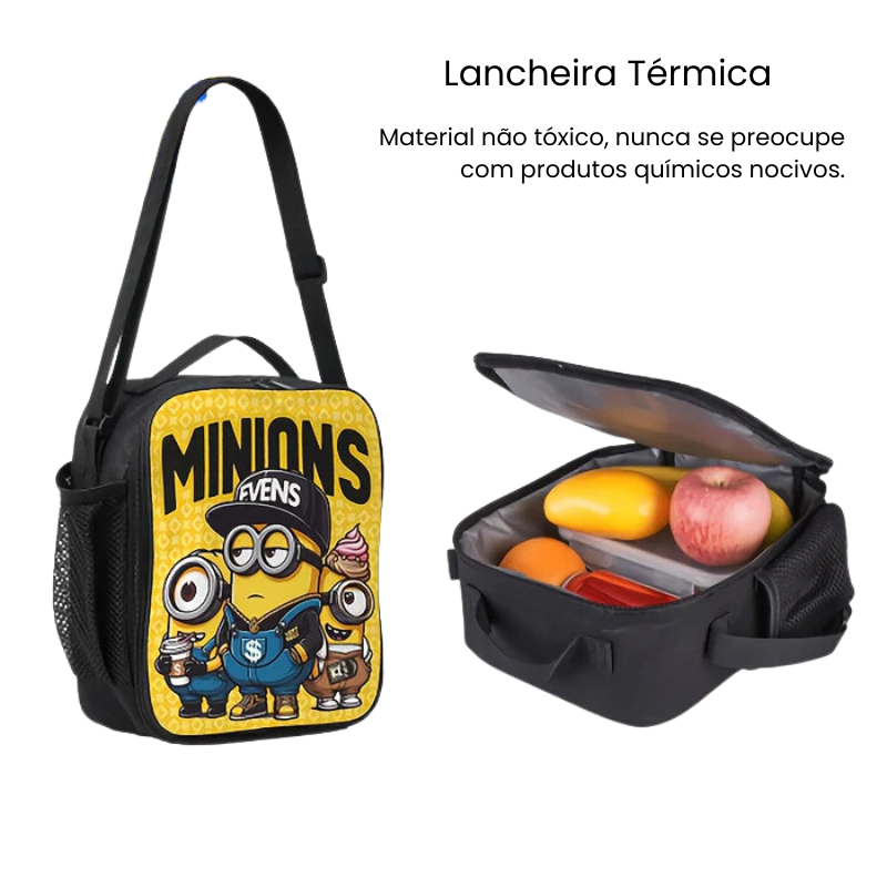 Kit Escolar Minions - Mochila, Lancheira e Estojo 2