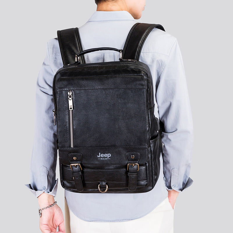 Mochila Executiva Masculina de Couro Jeep