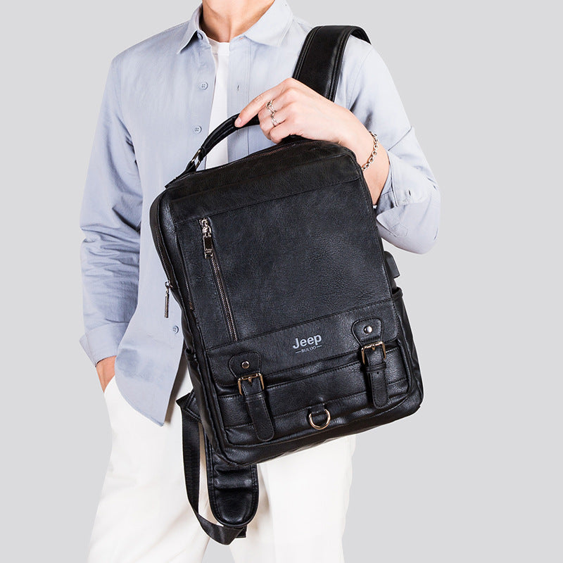 Mochila Executiva Masculina de Couro Jeep
