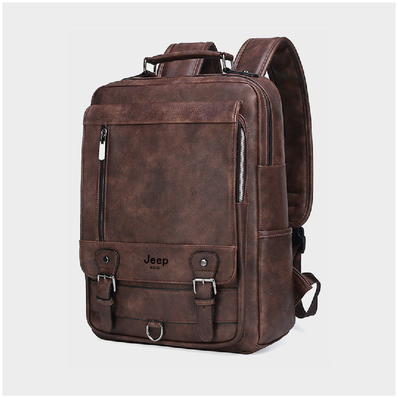 Mochila Masculina Jeep de Couro Notebook