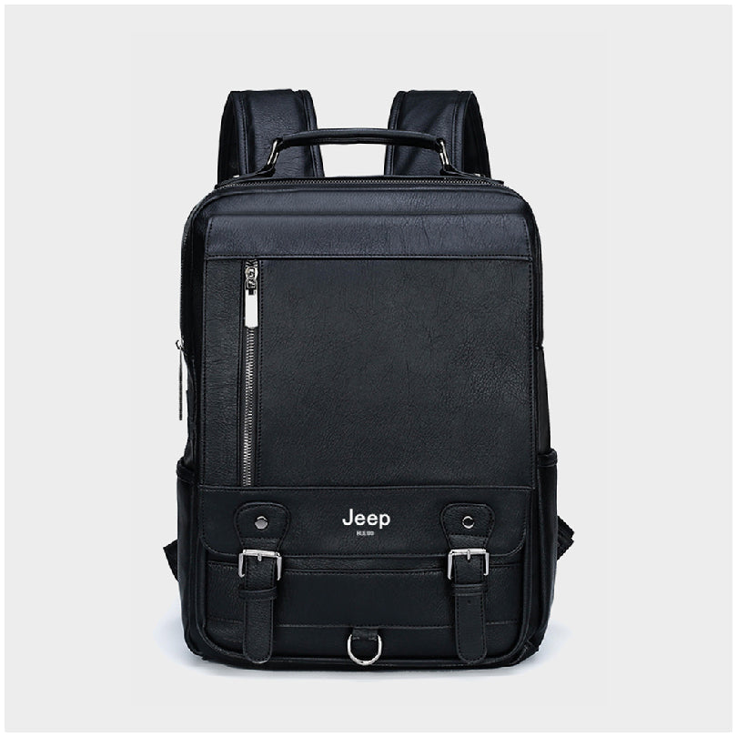 Mochila Masculina Jeep de Couro Notebook