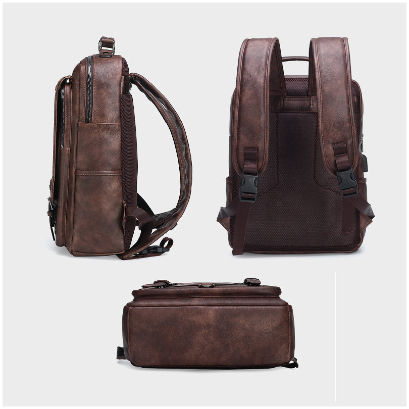 Mochila Executiva Masculina de Couro Jeep