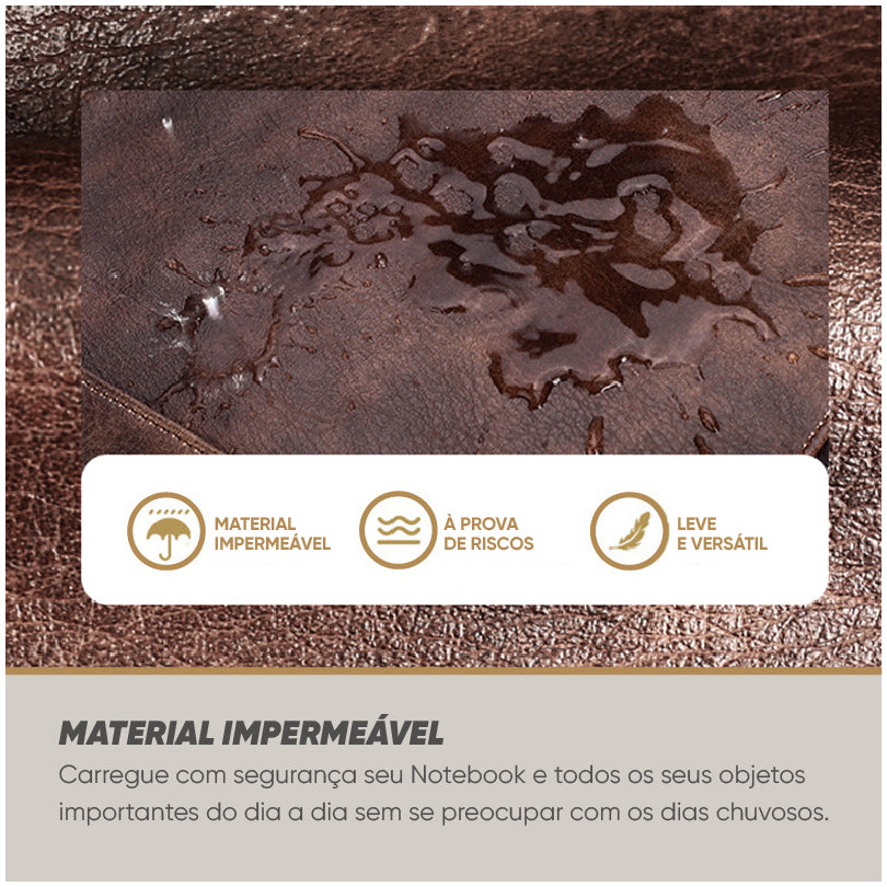 Mochila Executiva Masculina de Couro Jeep