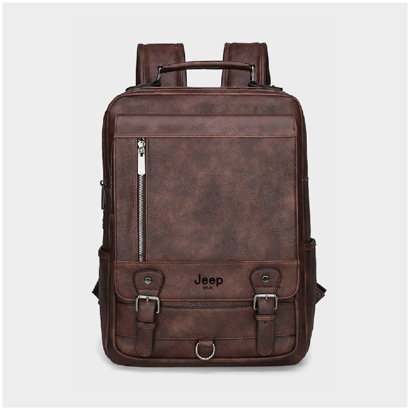 Mochila Masculina Jeep de Couro Notebook