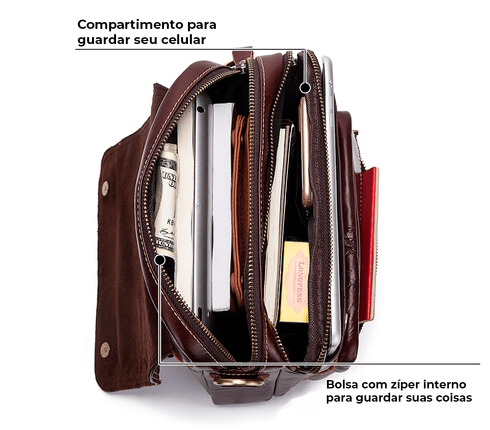 Mochila Masculina de Couro - CargoBag