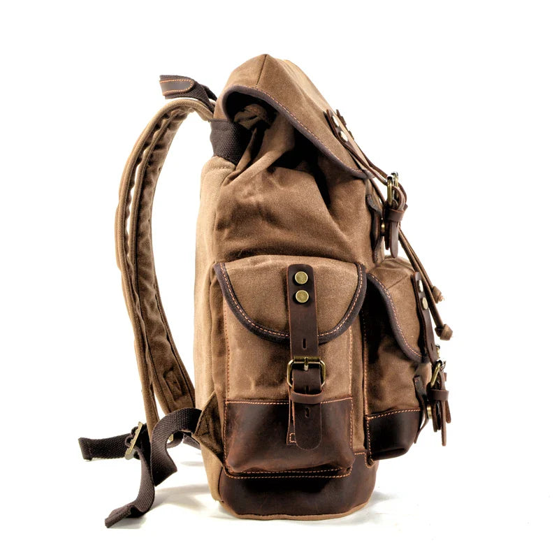 Mochila Masculina de Lona Vintage Style