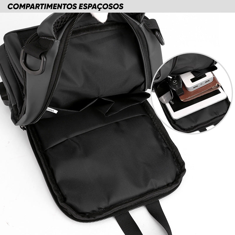 Mochila Transversal Masculina Impermeável