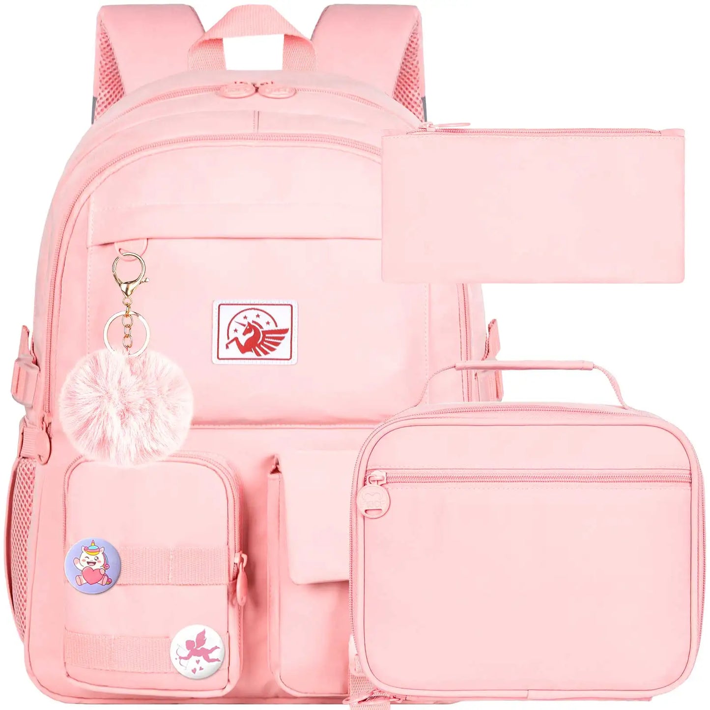 Mochila Escolar Feminina Anti-Furto com Chaveiro 5