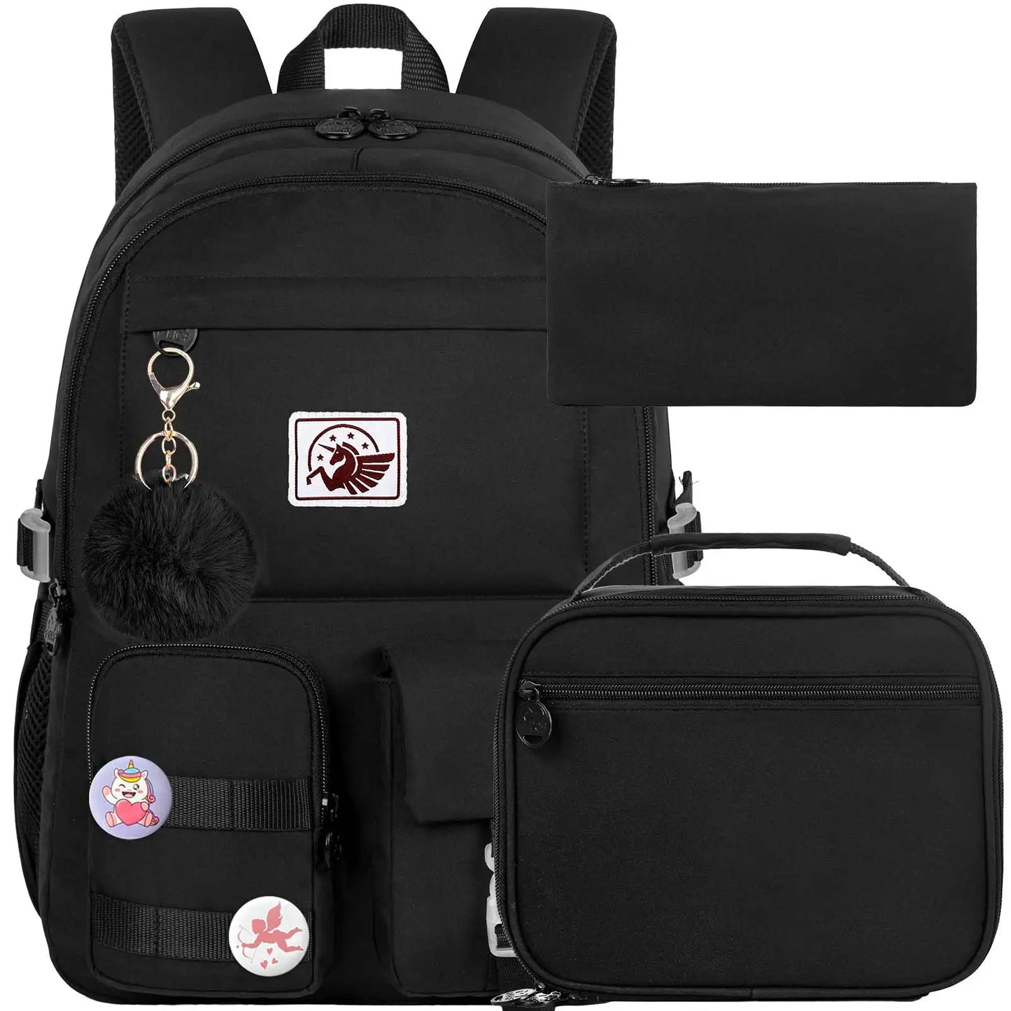 Mochila Escolar Feminina Anti-Furto com Chaveiro 6