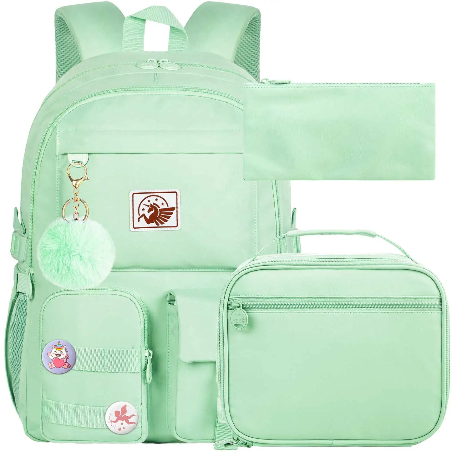 Mochila Escolar Feminina Anti-Furto com Chaveiro 8