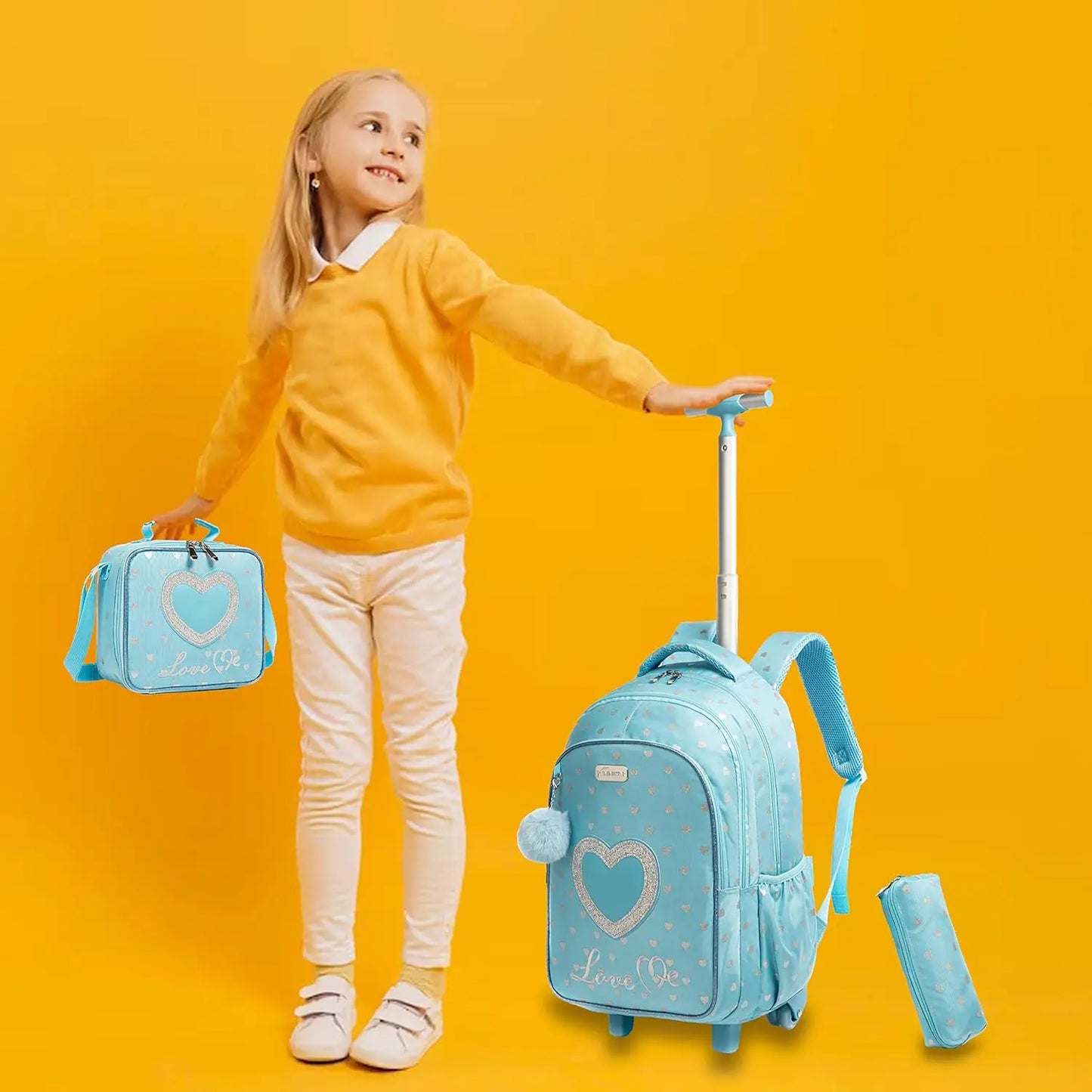 Mochila Escolar Feminina Estampa Coração 6