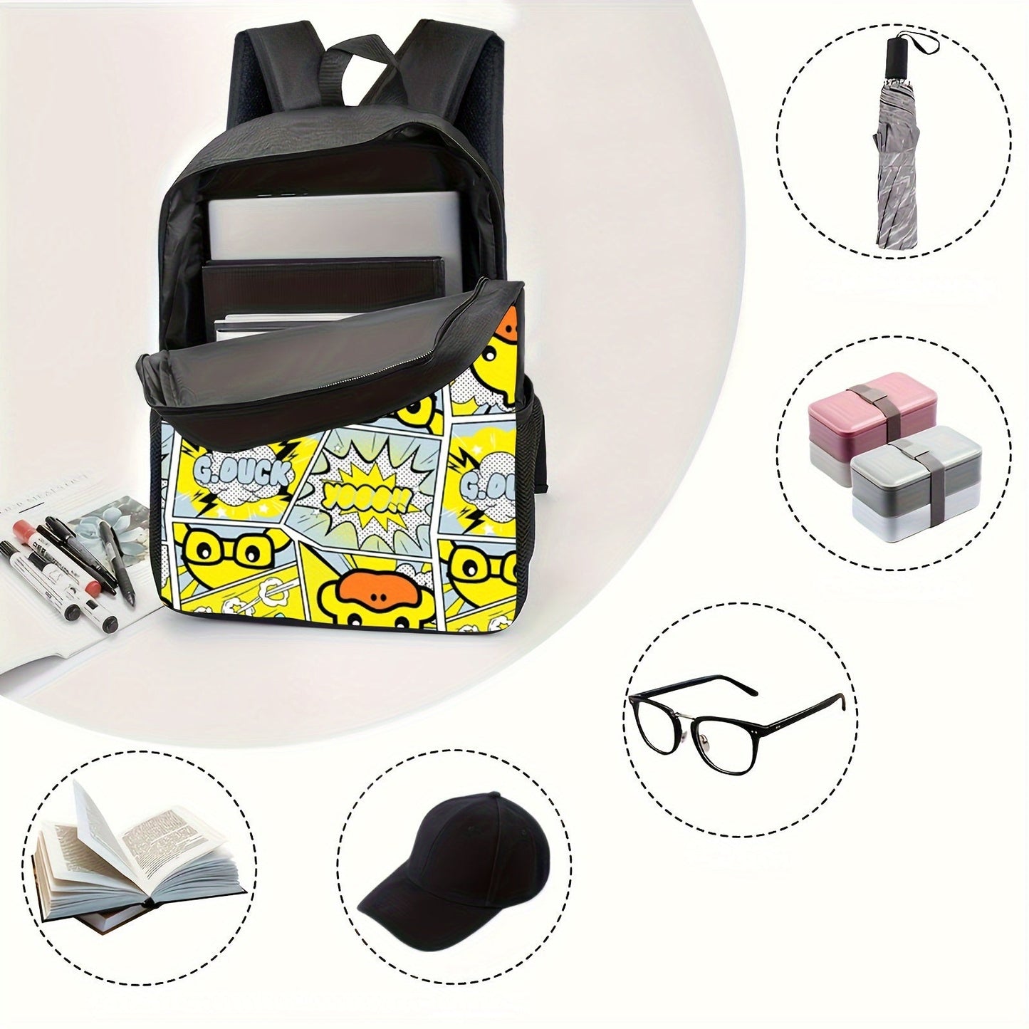 Mochila Escolar Infantil Desenho Patinho 3