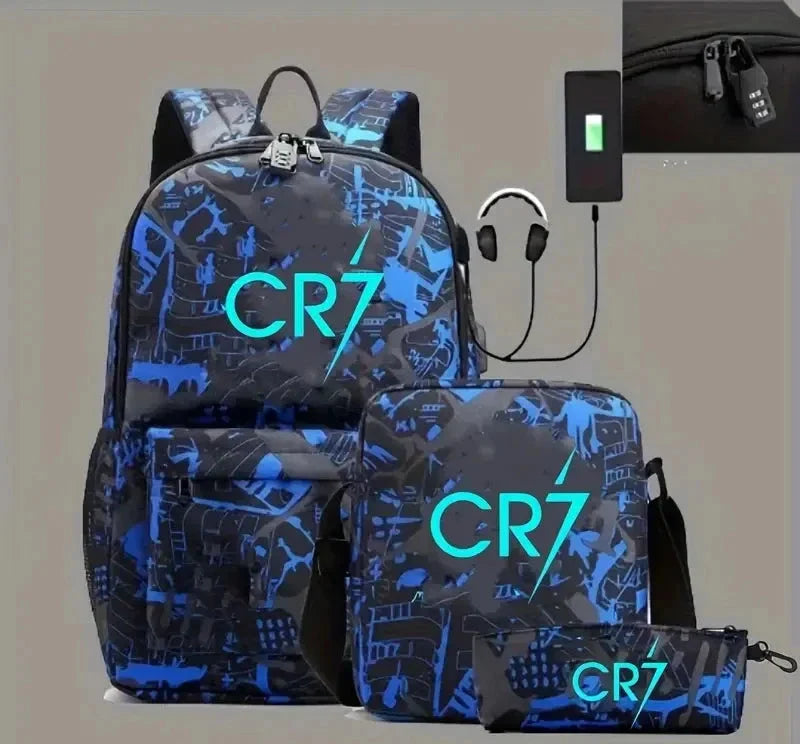 Mochila Escolar Masculina CR7 Alta Qualidade 2